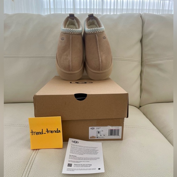 NEW UGG Tazz platform slipper Sand Womens 8 1122553 Clog Mules Shoes - Picture 3 of 11